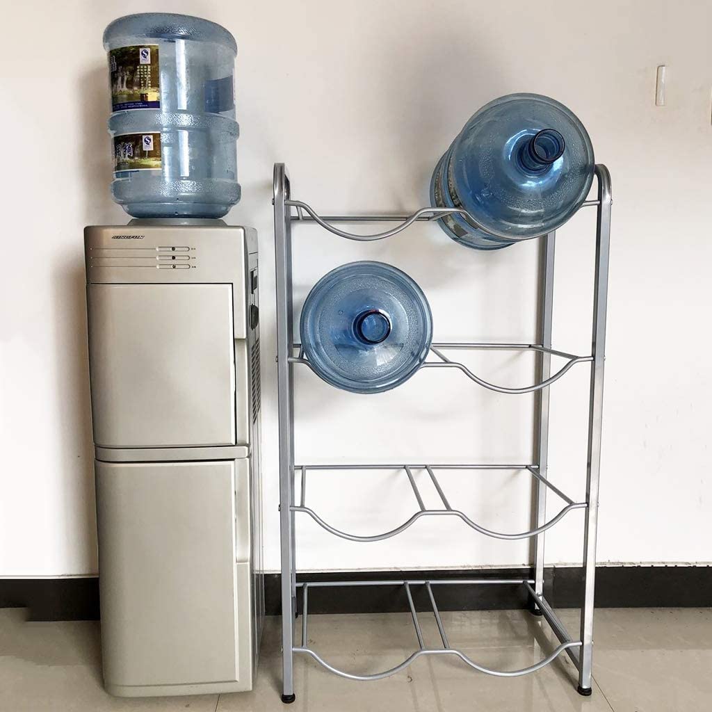Nize 8 brocche d'acqua a 4 livelli, supporto salvaspazio da pavimento per bottiglie da 5 galloni, soluzione di conservazione refrigerante
