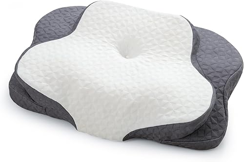 Almohada cevical ergonómica para aliviar el dolor de cuello, almohada de espuma viscoelástica de contorno para dormir de lado, espalda y estómago