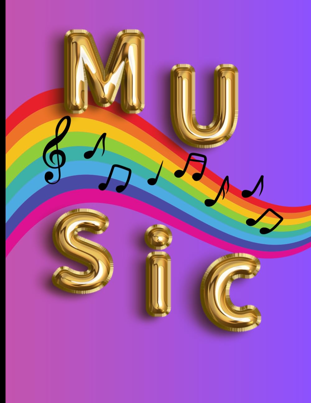Blank Sheet Music Staff Notebook Rainbow 10.24*7.5 inch / 26 * 19 cm, 120 pages
