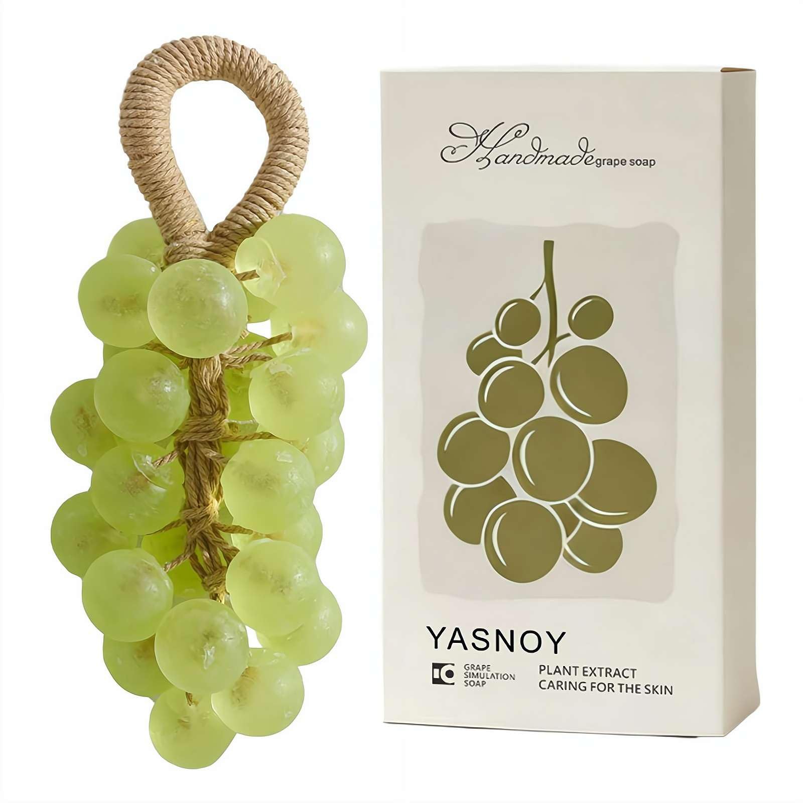 Grape Soap on a Rope Handmade Grape Cluster Soap with Gift Box Natural Artisan Bar Soaps for Hand