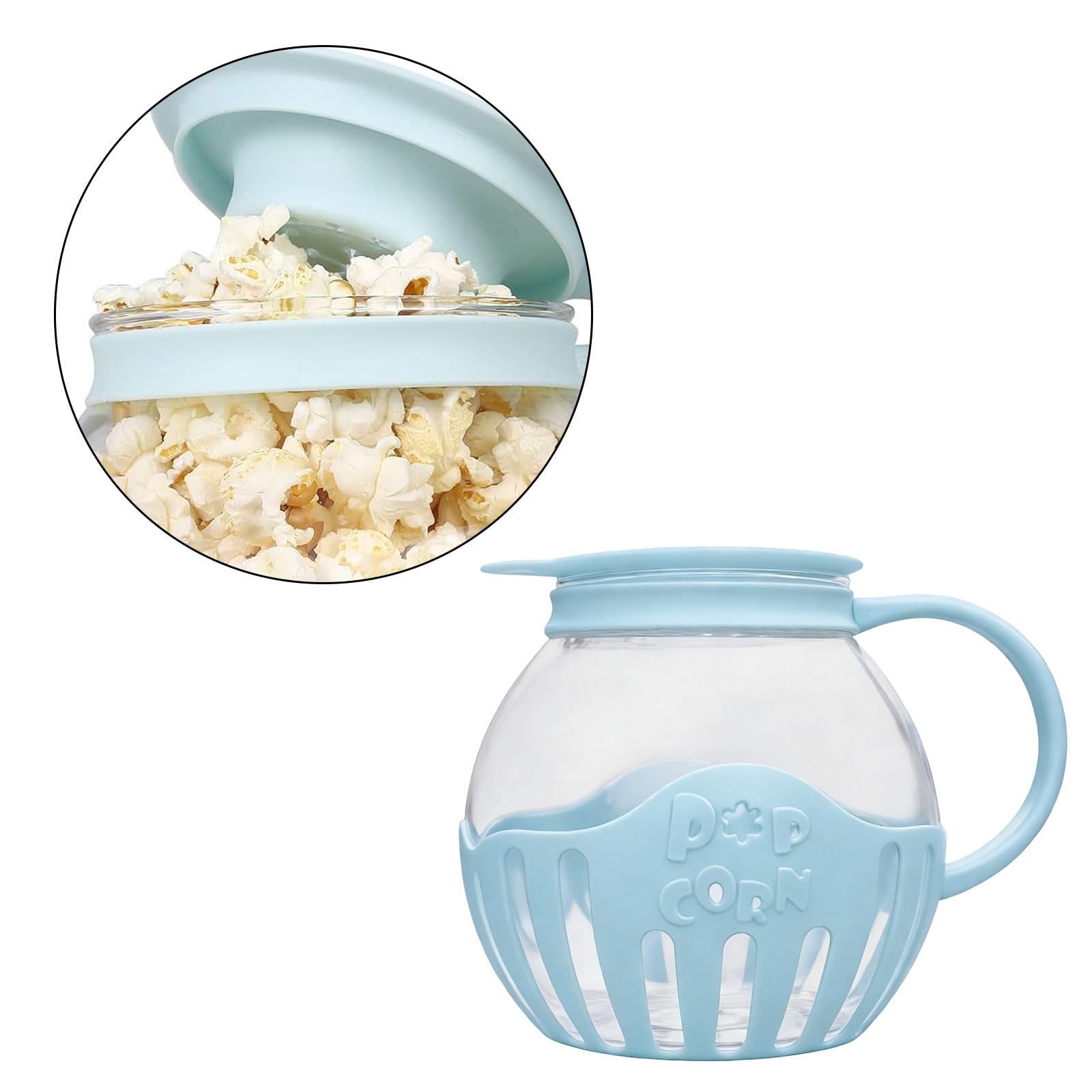 Pentole in vetro per popcorn a microonde, per snack fatti in casa, facili da usare e design di grande capacità