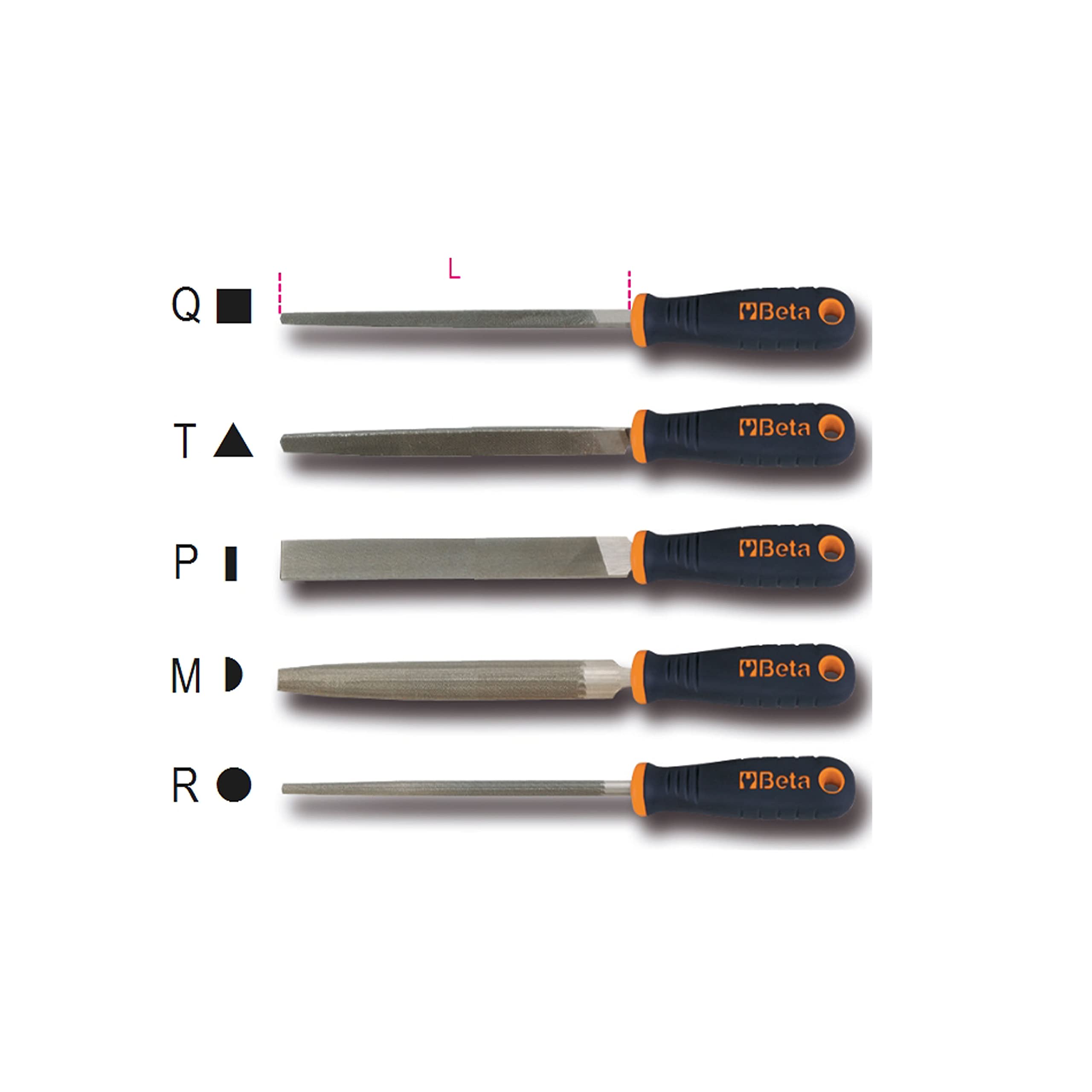 Beta 17190070 model 1719Bm A/S5 zestaw 5 drugi pilnik do cięcia, 8"/200 mm