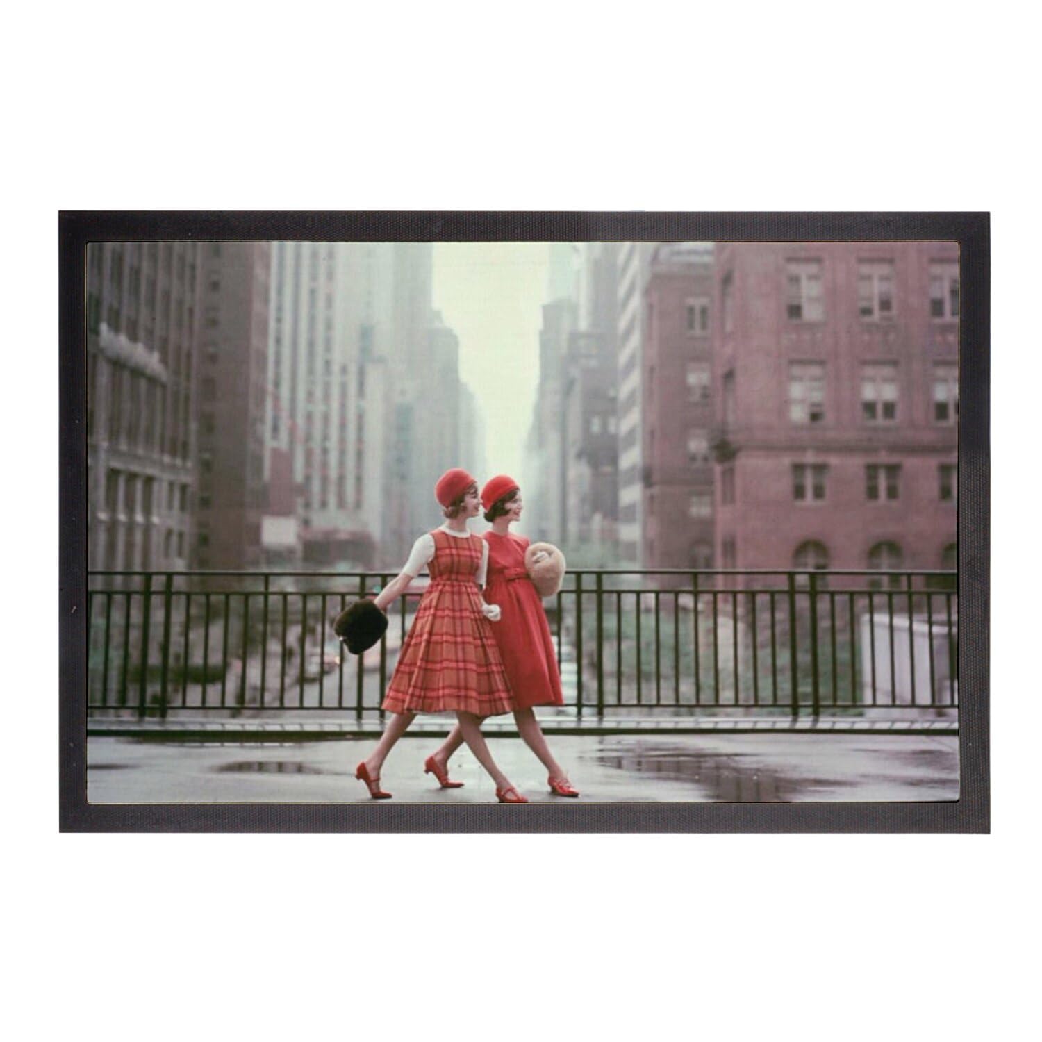 Paillasson New York Ladies vintage Manhattan en paillasson rétro 75x50cm