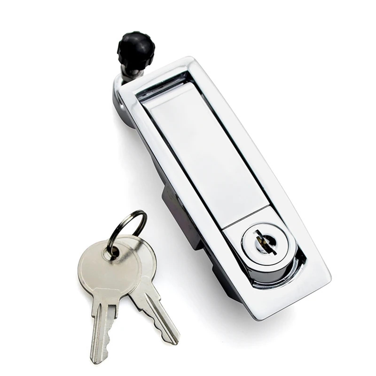 Bmkgodn With Key Cabinet Lock， Zinc Alloy Chromium Plating Compression Latch Cabinet Plane Lock 1Pcs(With Key)