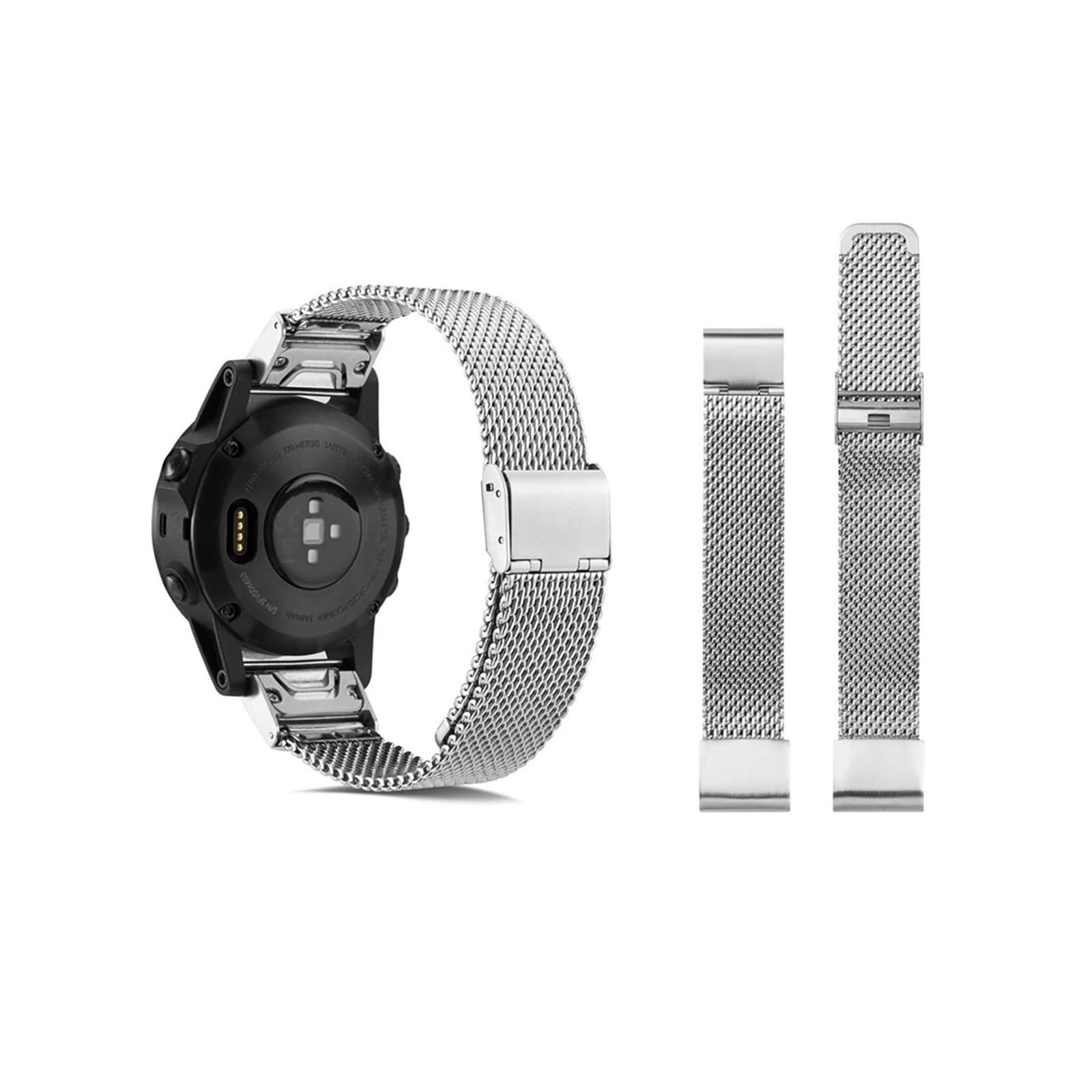WUURAA 20MM 22MM 26MM Quick Release Watch Strap Stainless Steel Woven Milan Watch Strap for Garmin Fenix7X 7 6X 6 5 (Color : Silver, Size : Quick release 26mm)