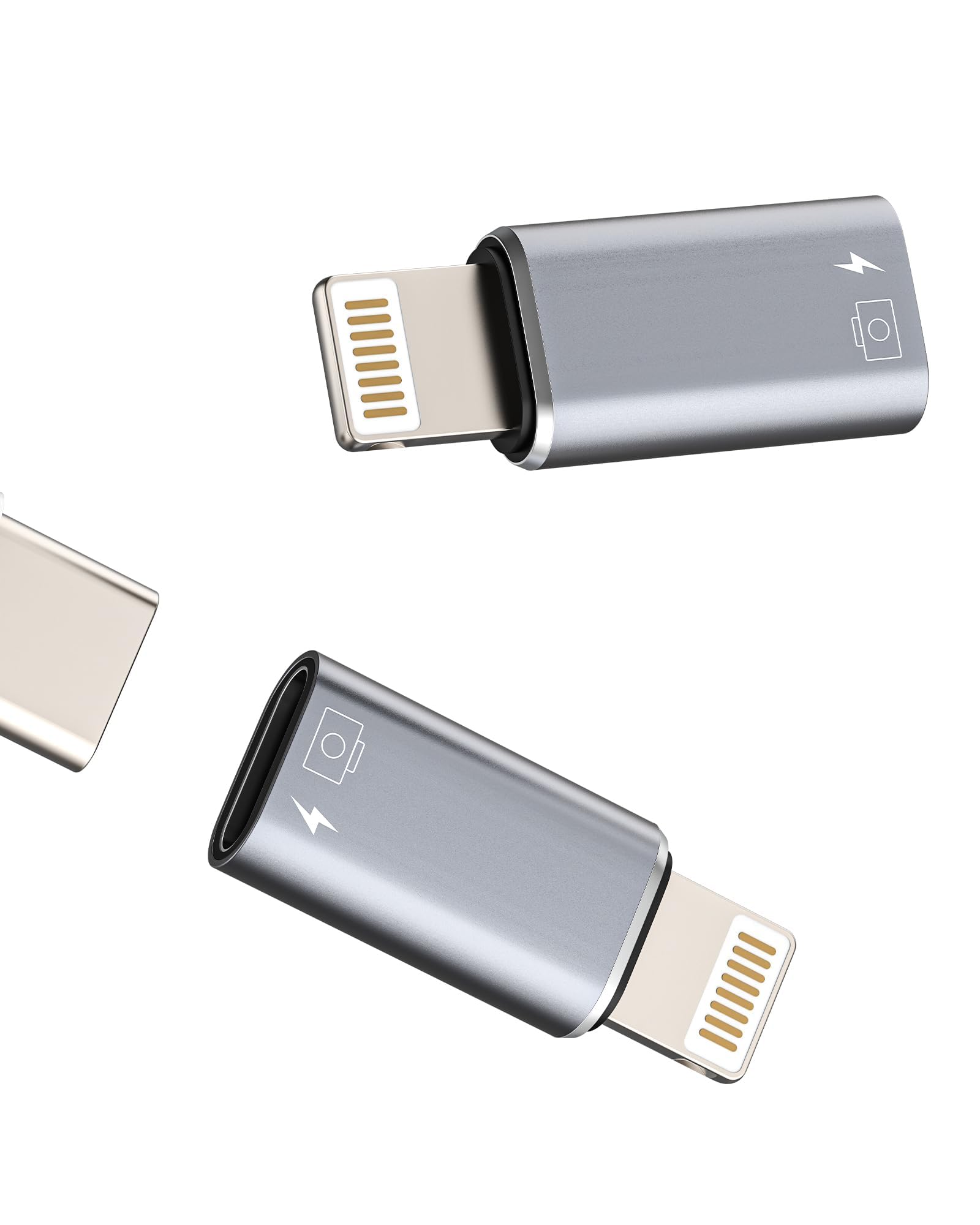 Adapter USB C Femmina a Lightning Maschio 2pack per iPhone 14 Pro Max iPad MFi Certified Carica Dati Aux Audio