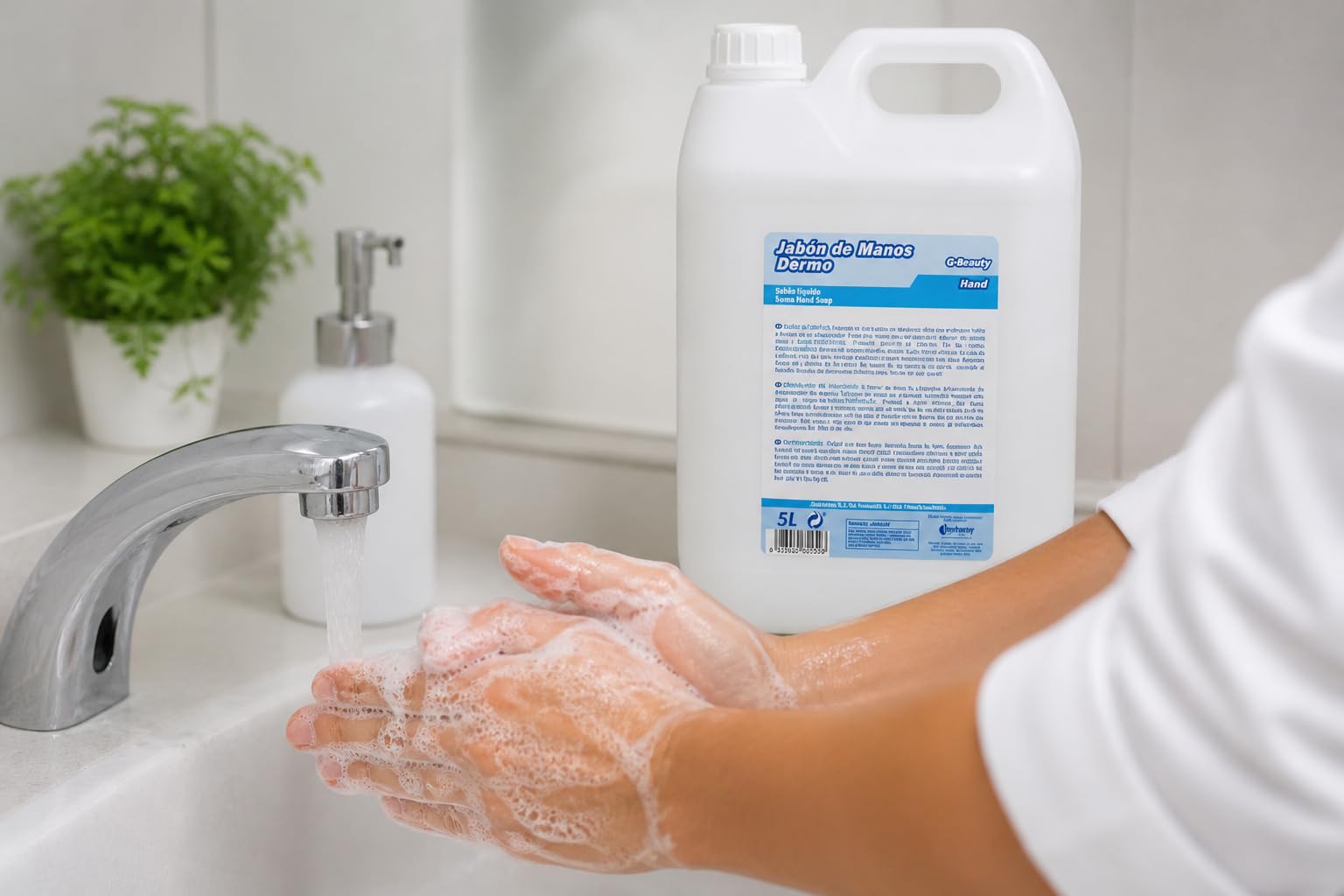 Gel de Manos Glossy Hand Dermo 5L – Higiene y Lavado de Manos Todo Tipo de Pieles – Efecto Limpiador y Desodorizante – Garrafa Industrial para Hotel, Vestuario y Uso Profesional