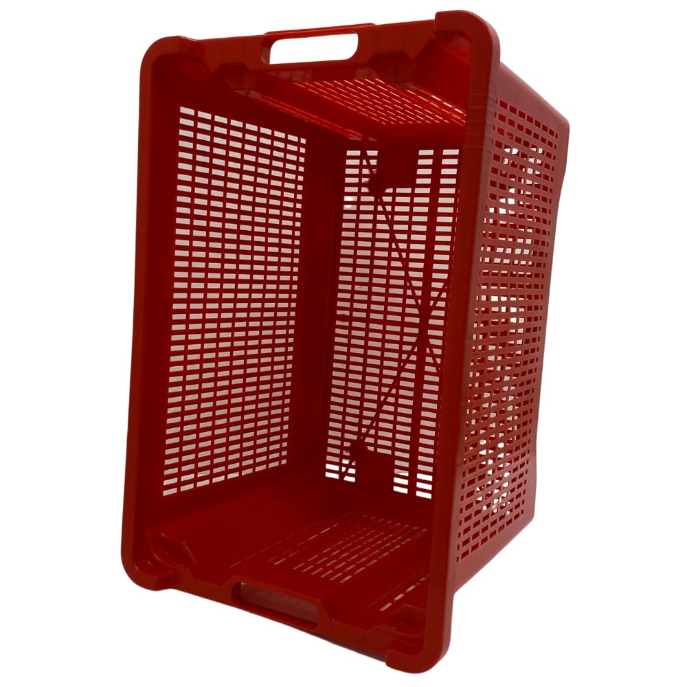 acquaverde | 10 Cassette Agricole con Fondo Traforato in Plastica 40 Litri (30 kg), Cesta per Raccolta Olive, Impilabili e Sovrapponibili, Con Manici, cm. 56x35x31