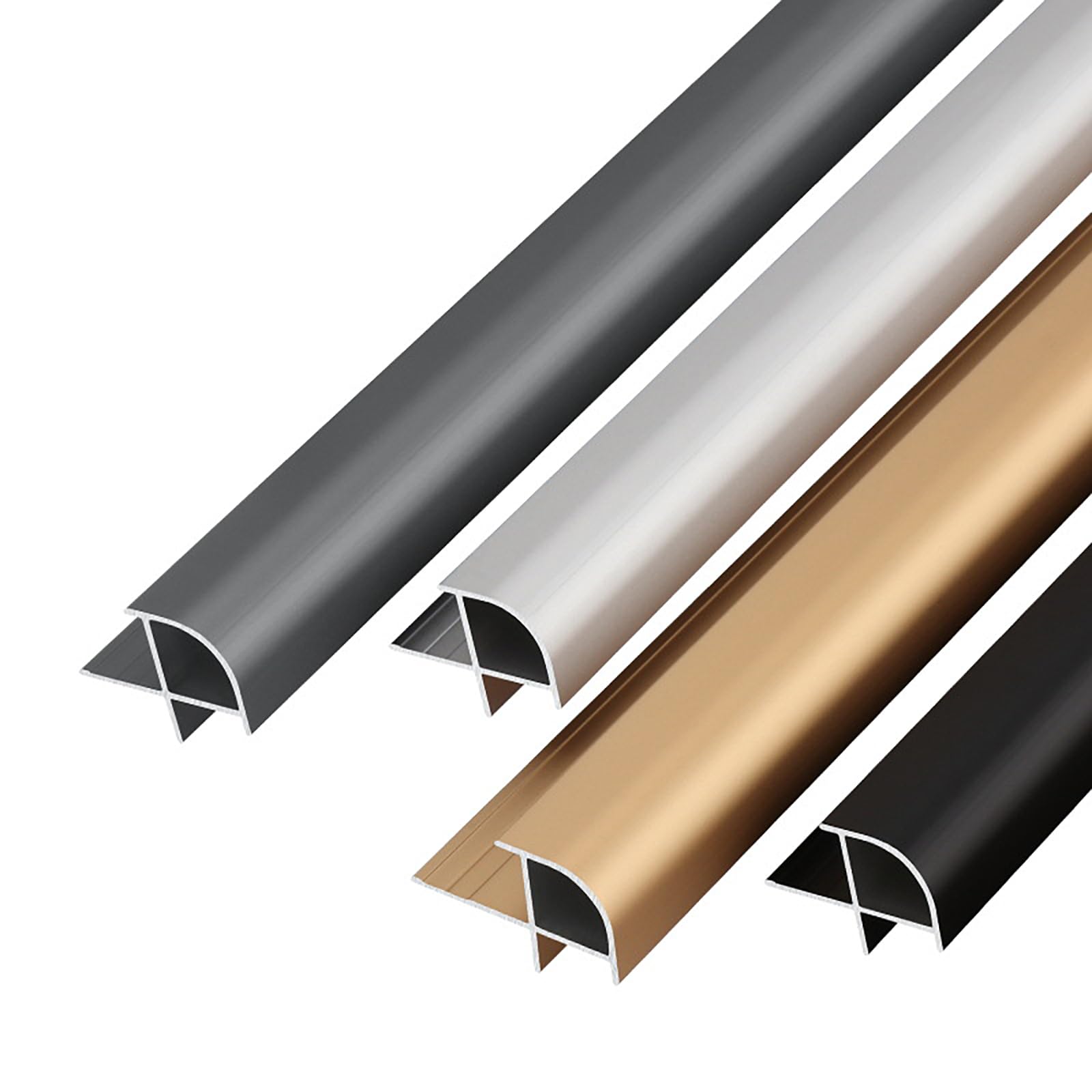 Ściana narożna ze stopu aluminium 0,9 m (Lot 3 szt.) - Profil wykończeniowy do metalowych ścian, płytek lub szkła (rozmiar: 12 mm, kolor: złoty)
