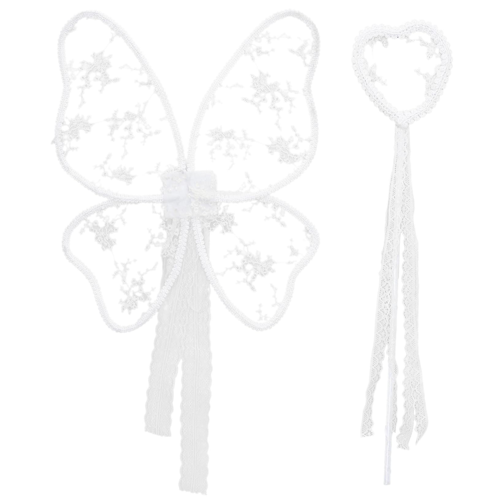 TTAO Baby Butterfly Flower Embroidered Wings with Wand Fairy Princess Costume Wing Newborn Photography Props Type B-1 One Size โ image 1