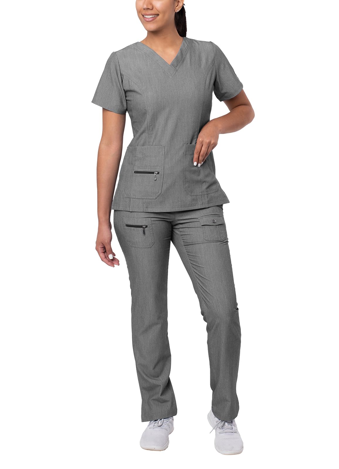 Adar Pro Breakthrough Plus Scrub Set for Women - Enhanced V-Neck Top & Multi Pocket Pants — view 26