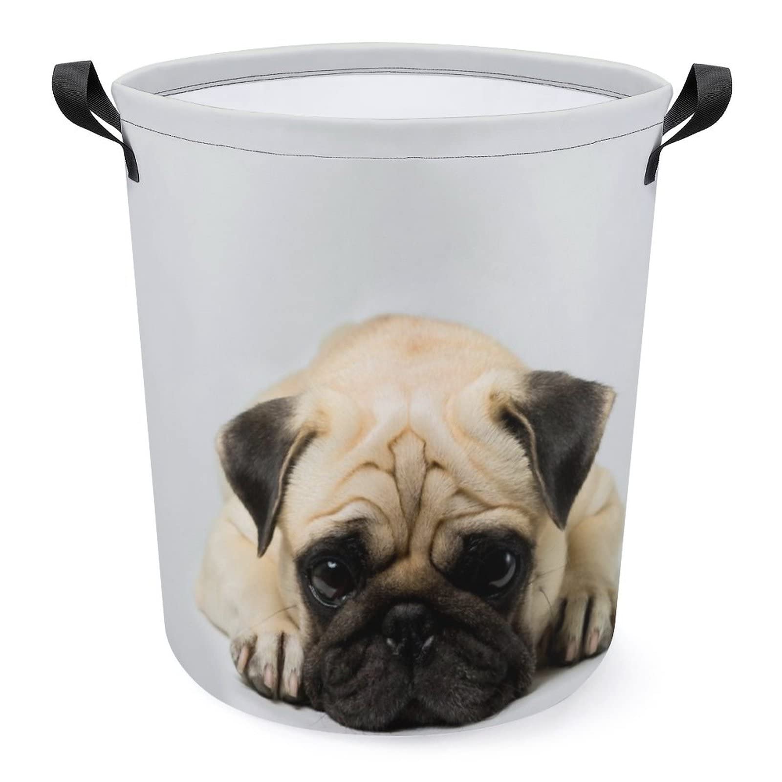 Pug Dog Laundry Basket,Laundry Hamper,Collapsible Storage Bin, Clothes Baskets,Nursery Hamper For Home,Office,Dorm