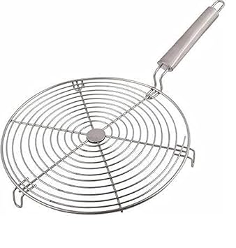 Roasting Net, Stainless Steel Wire Roaster, Papad Jali,Roti Grill,Chapati, Grill Chicken Grill Round Roaster(20cm)