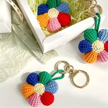キーホルダー　編み物　オーダーページ Amazon.co.jp: N/A スマイル サンフラワー 完成品 手作り DIY 毛糸