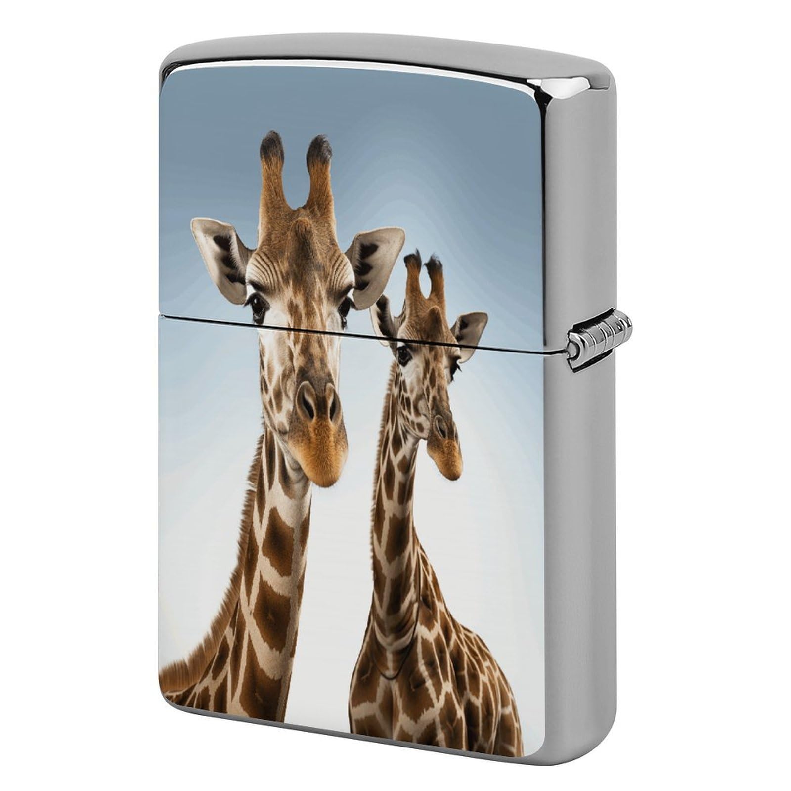 Fekiloot Style Necks Of Giraffe Lighter Case Cover Metal Lighter Case