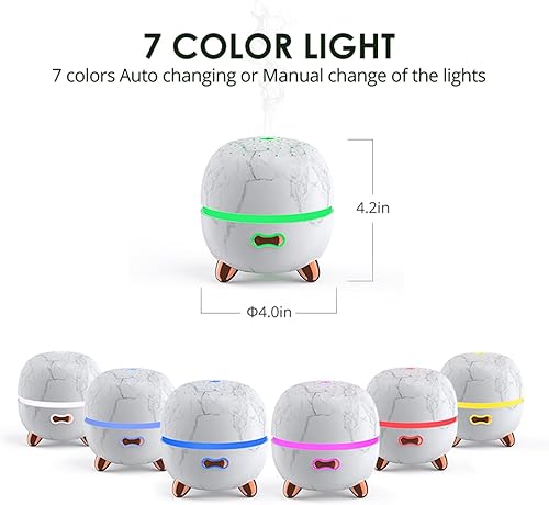 Miniatura 3 de Difusor de aceite esencial, difusor pequeño de aromaterapia de 4.1 fl oz, difusores ultrasónicos para aceite esencial, humidificador de niebla fría