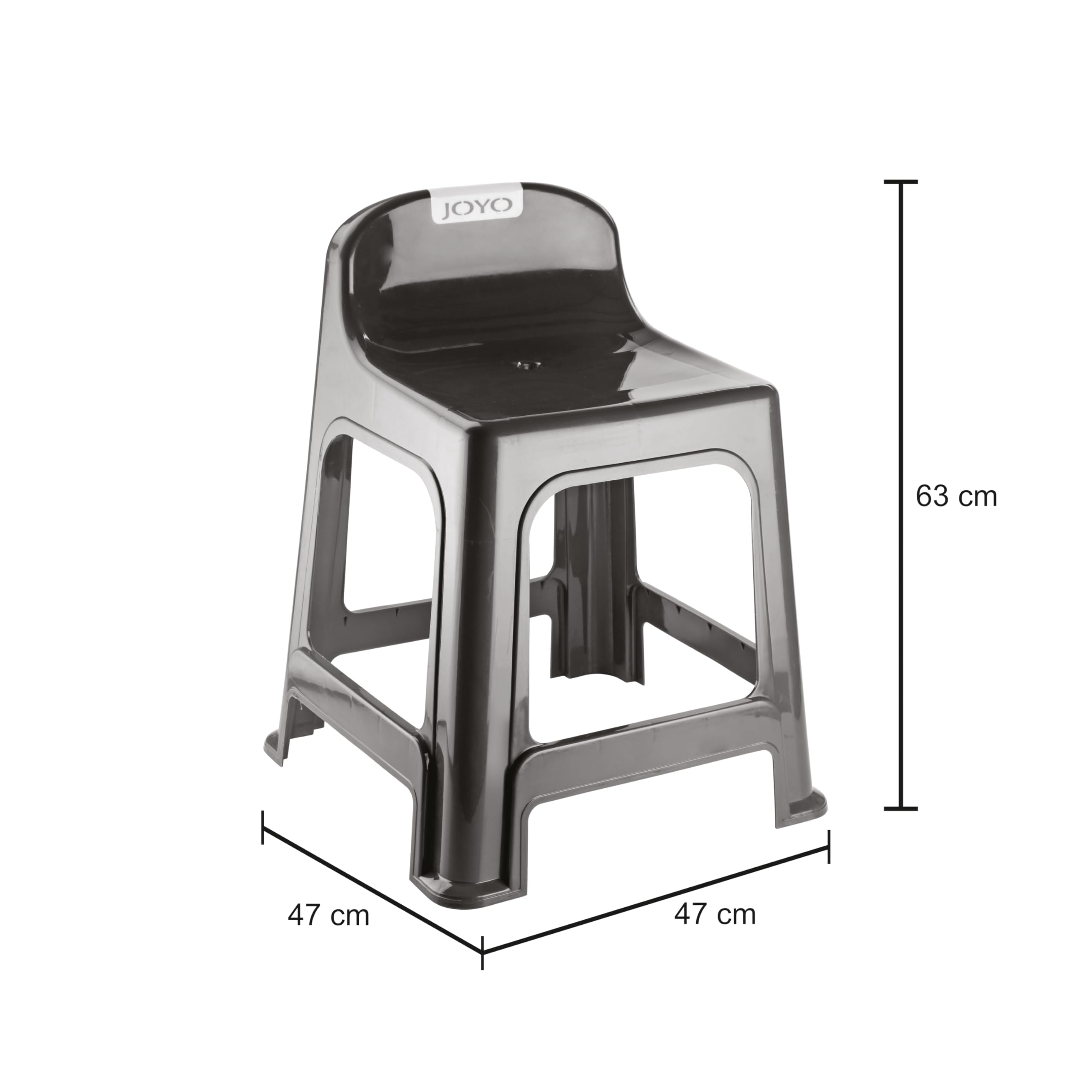 JOYO Better Home High Strong Back Rest Stool | Stackable Stool