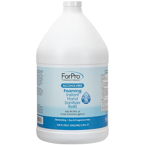 ForPro Professional Collection Desinfectante instantáneo de manos espumoso sin alcohol, hidratante, sin tinte y sin fragancia, repuesto de 1 galón