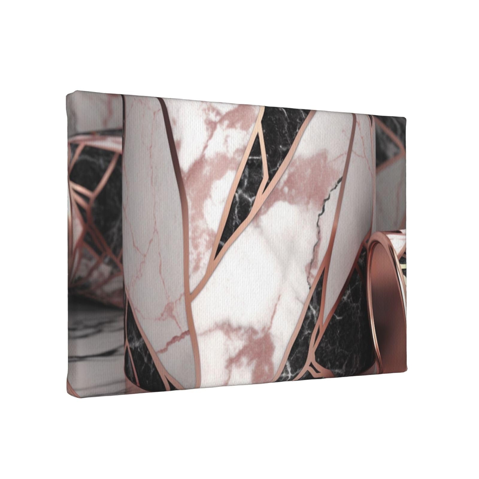 YKLJG Rose Gold Marble Printed Wall Art Canvas Painting 30x20 CM Wooden Framed Picture Painting Artwork Prints for Bedroom Kitchen Home Office Decor
