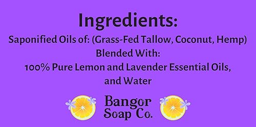 Miniatura 9 de Jabón batido puro y natural de Sweet Lemon Lavender con el mejor sebo, coco y cáñamo, para la espuma más suave en el cuidado de la piel