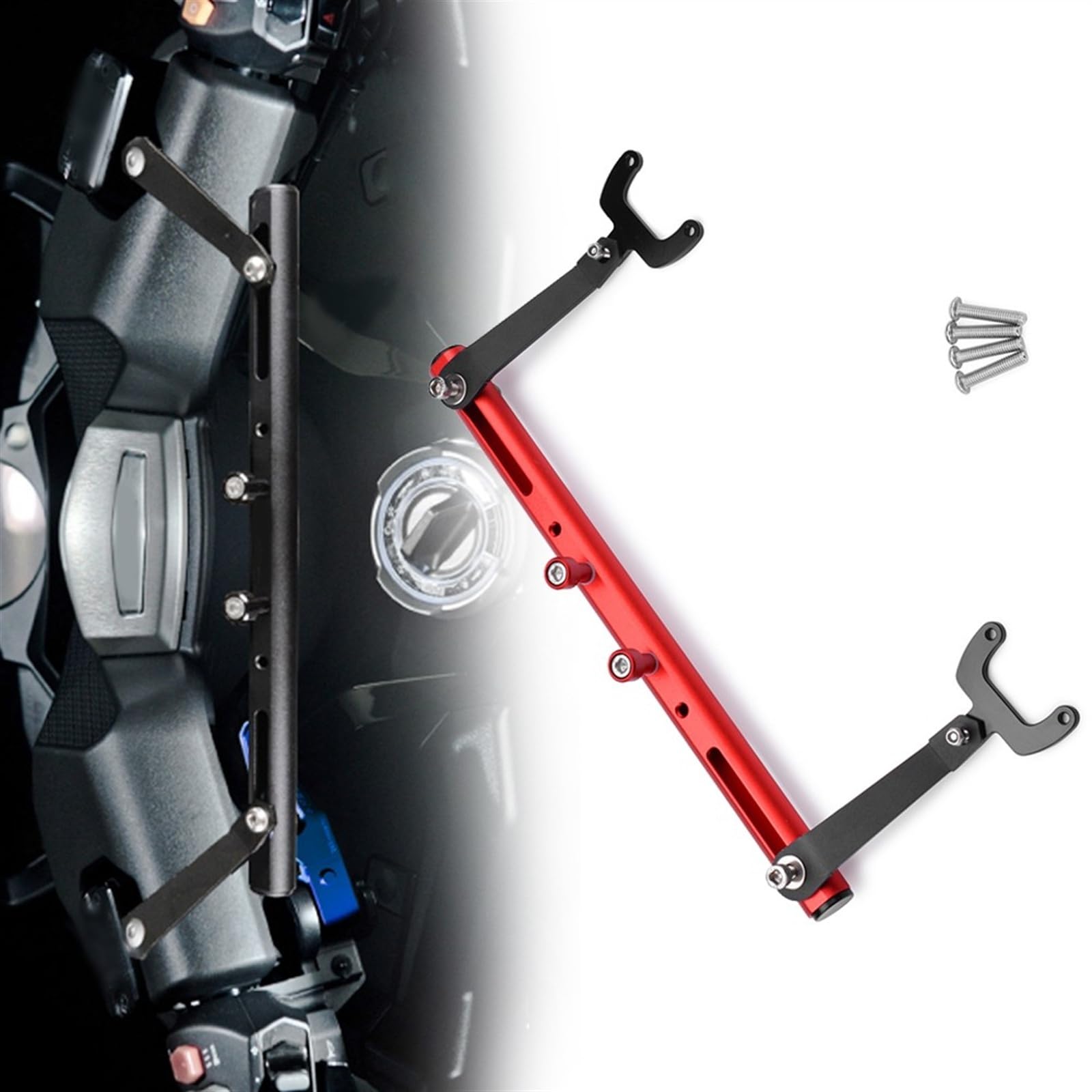 Nkldde Red Motorcycle For Suzuki Burgman 650 1998-2022 Mutifunctional Cross Bar Balance Gps Navigation Handlebar Bracket Extension