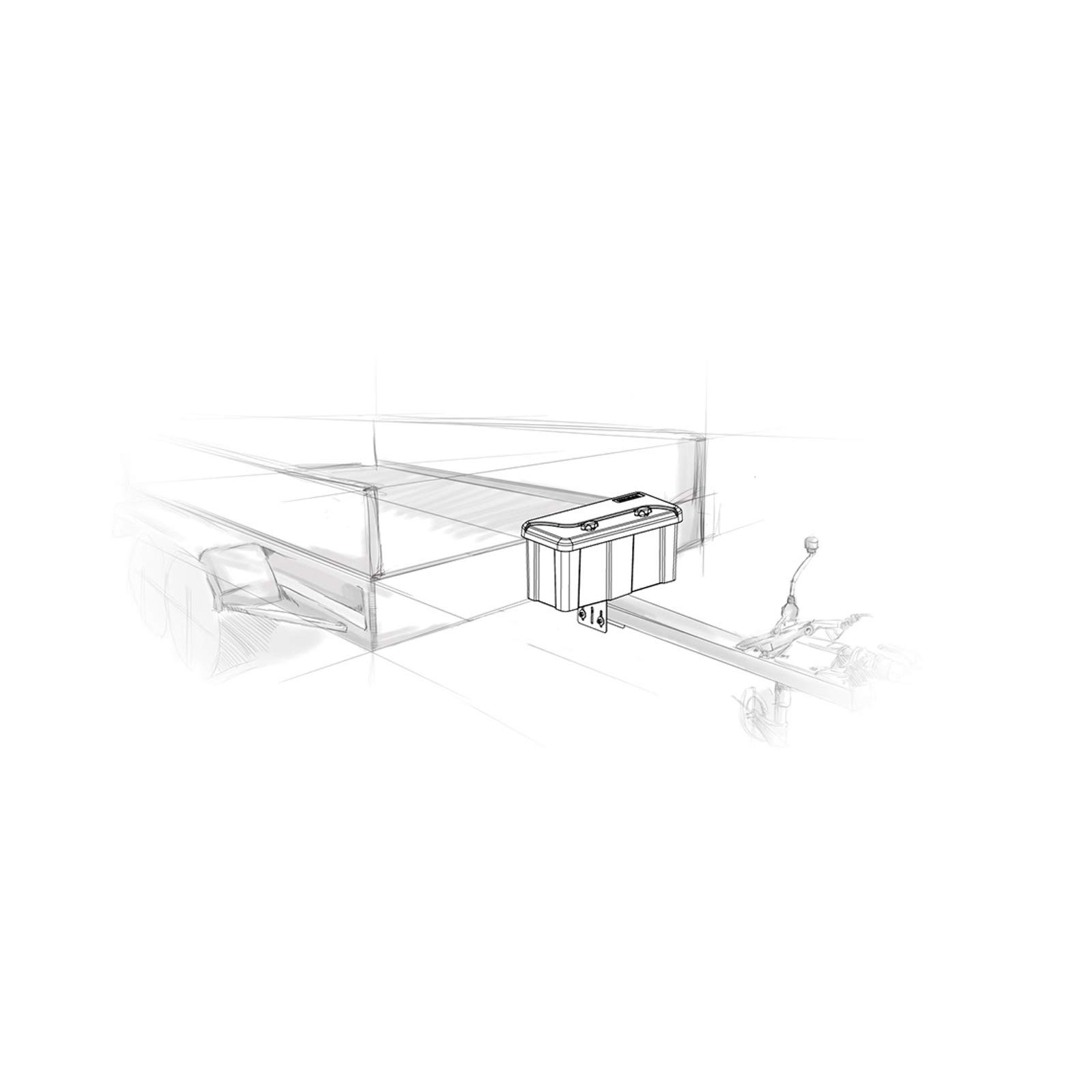 Blackit - Caja de herramientas para remolque, 2 unidades, 550 x 250 x 295 mm, con soporte para barra de remolque