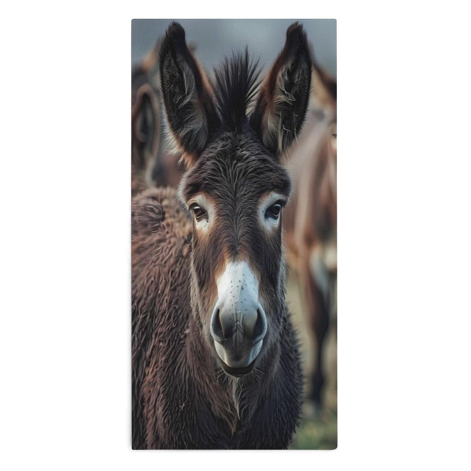 TXFBTRFSA Donkey Hand Towels for Adult Face Towel Bath Beach Swim Accessories
