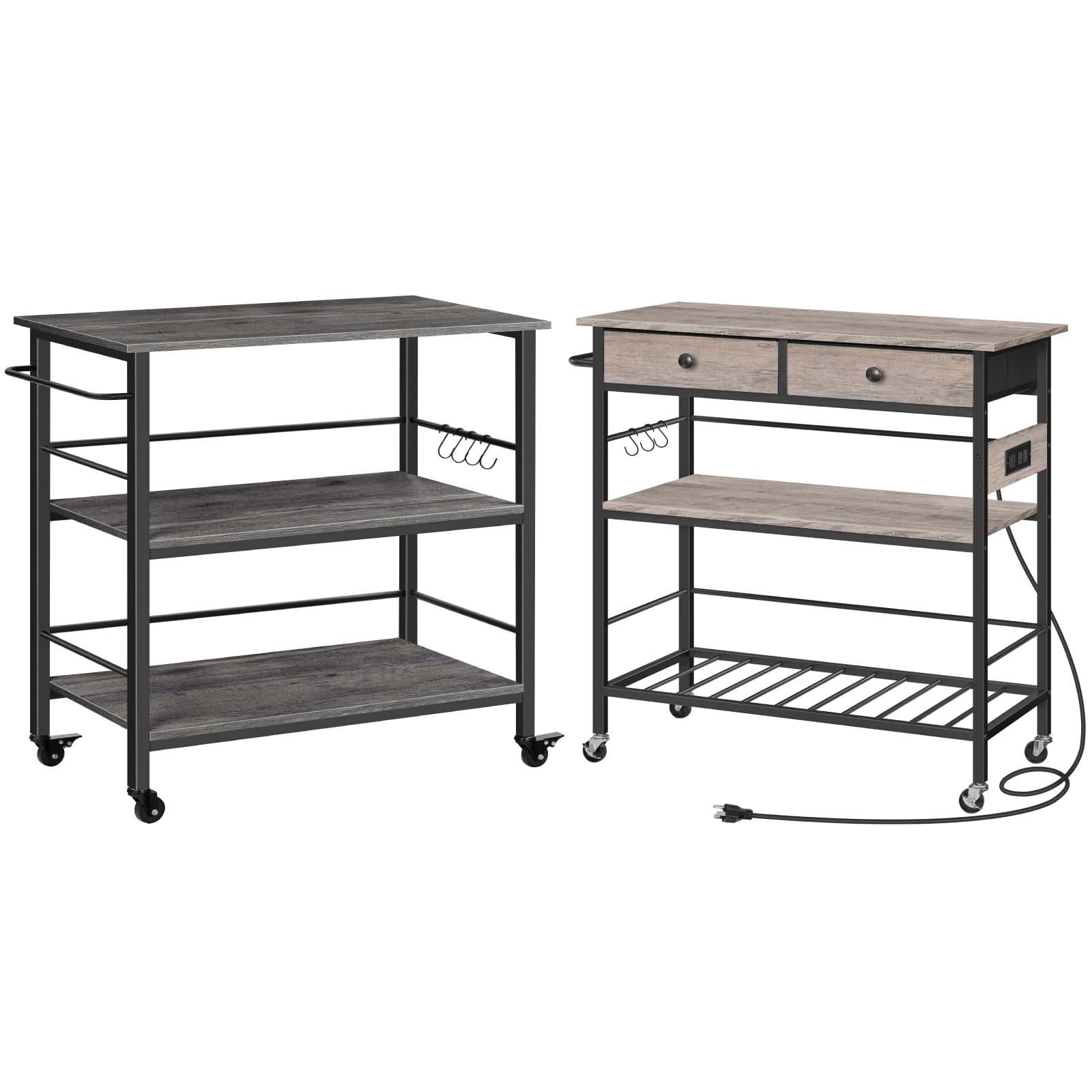 Amazon.com: HOOBRO Kitchen Island and Kitchen Island with Storage ...