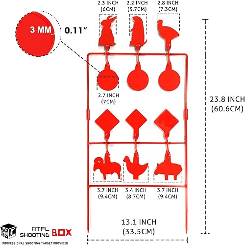 Miniatura 5 de Atflbox Pistola de pellets objetivo silueta animal Heavy Metal Spinner pistola de aire comprimido BB Gun objetivo de disparo para exteriores y patio