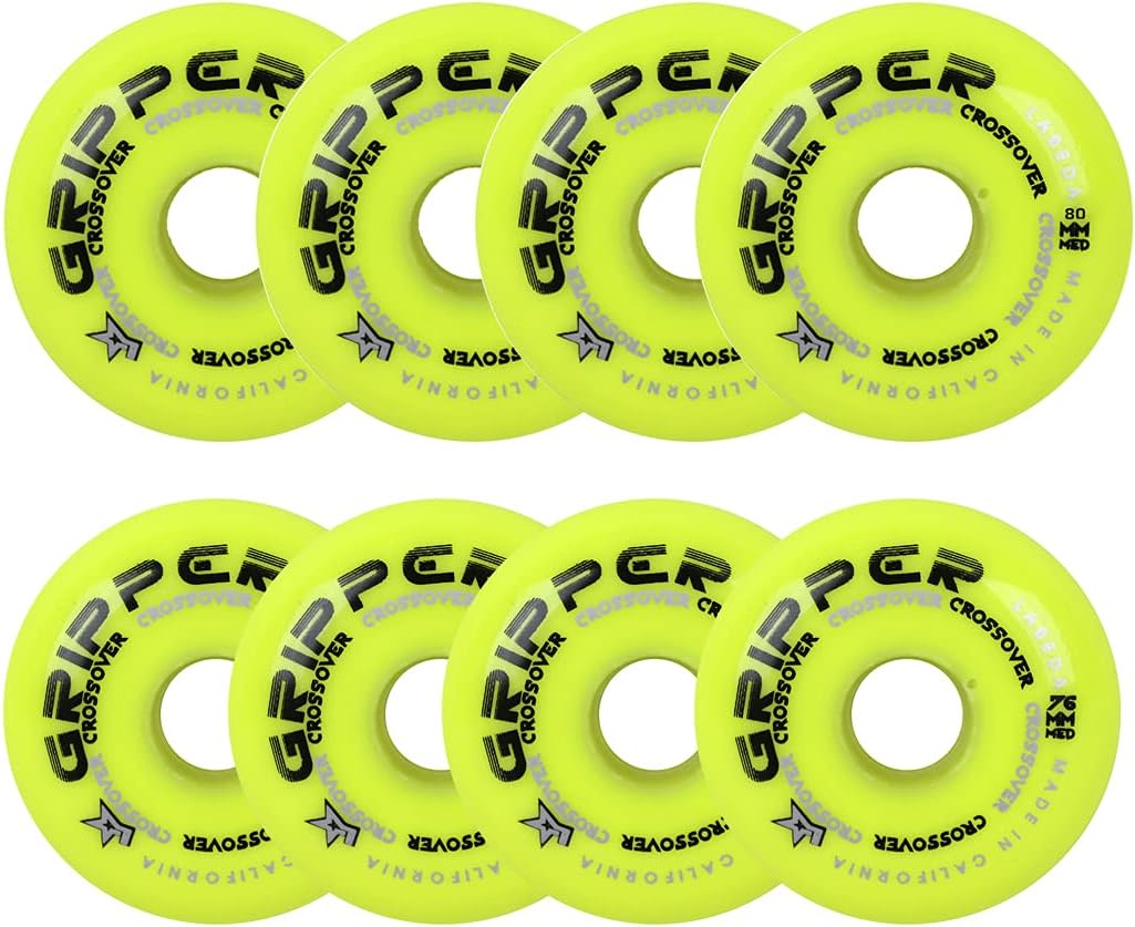 Labeda Roller Hockey Wheels Gripper Crossover Set of 8 - Choose Color/Size