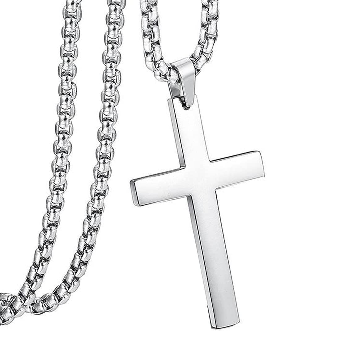 Religious Lord Jesus Crusifix Cross Stainless Steel Pendant Necklace Chain For Men, Women, Boys, Girls, Kids, Husband and Wife Jesus pendant/locket suitable for all genders