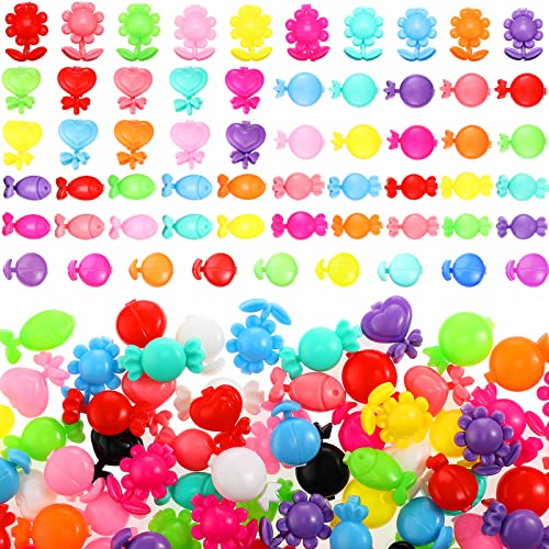 120 Pieces Self Hinge Hair Barrettes Plastic Hair Barrettes Multi-Coloured Flower Candy Fish Hair Clips Girls 80S 90S Little Barrettes Mini Cartoon Design Hairpin Cute Hair Clip For Girls Kids #TOP14