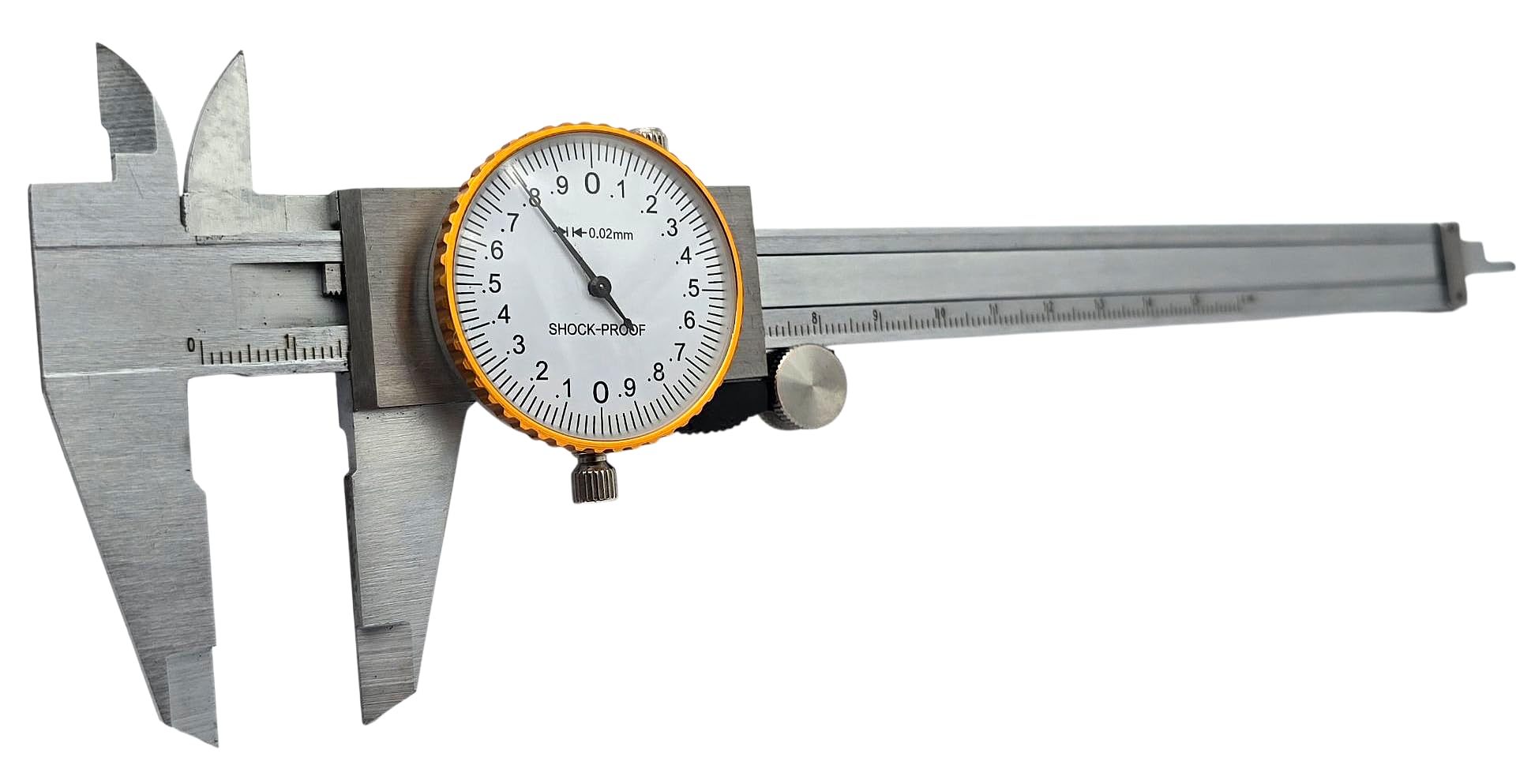 HERO Messschieber 150mm Uhrenmessschieber Präzisionsmessschieber Schieblehre Messschieblehre Meßuhr Analog 0,02 mm mit Feststellschraube für Haushalt und Industrie Messung Stoßfestes Messwerkzeug