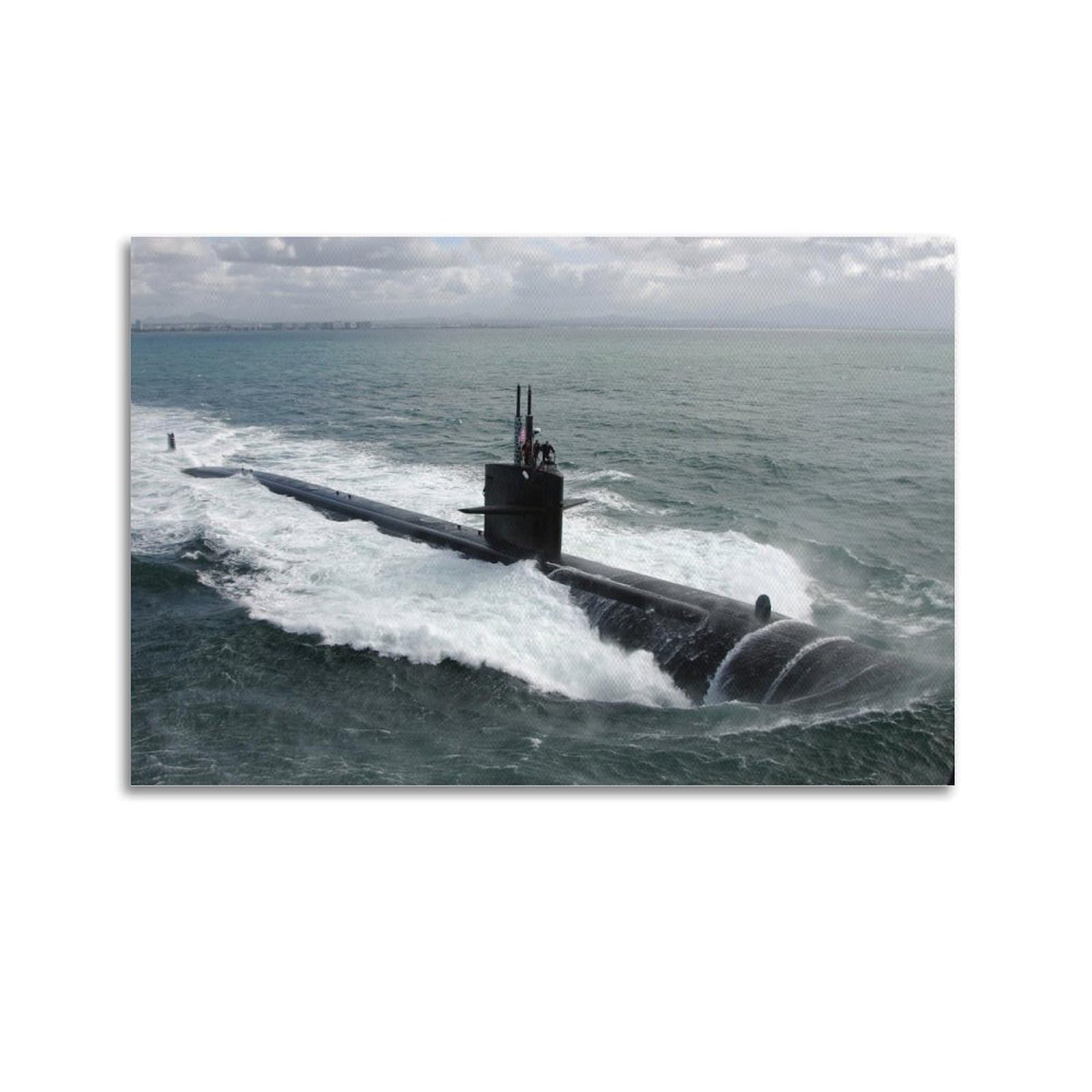 Cmhok Unframe-Style United States Submarine Poster Uss Dallas (Ssn-700) Los Angeles-Class Nuclear Powered Fast Attack Submarine Decorative Painting Canvas Art Picture 12X18inch(30X45cm)
