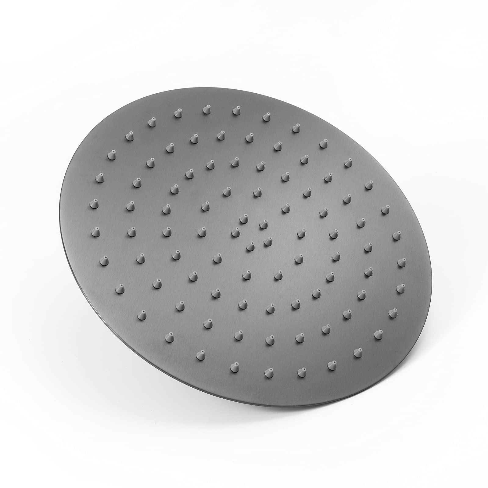 Alcachofa de Ducha Gris Ronda Alcachofas Fijas para Ducha de Alta Presión Ultra Delgado 304 Acero Inoxidable Rociador Ducha Efecto Lluvia,16 Inch