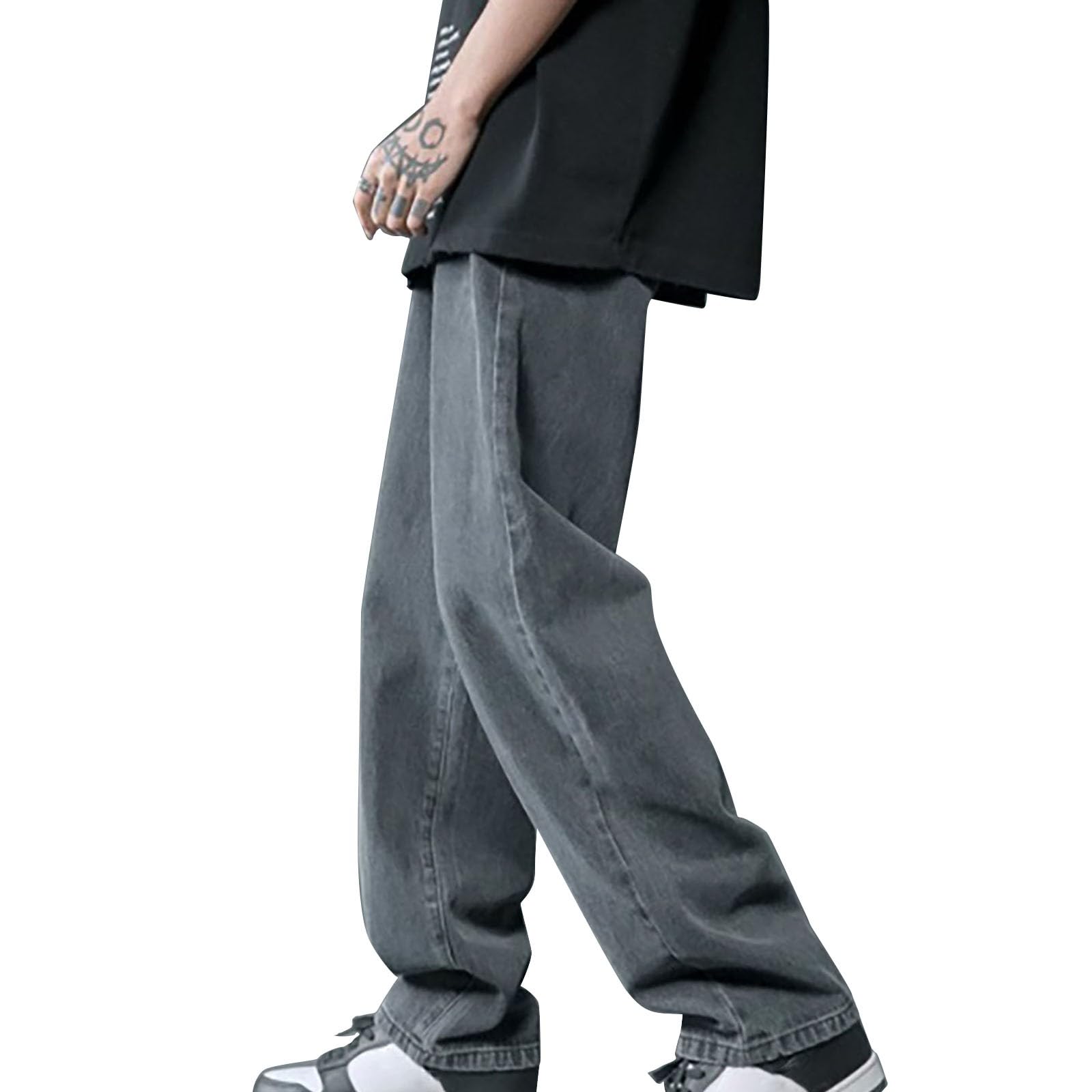 Pantalones de mezclilla con flecos para mujer, pantalones holgados para mujer, ropa de calle, club, fiesta, escenario, pantalones de moda, cómodos e informales para uso al aire libre, pantalones