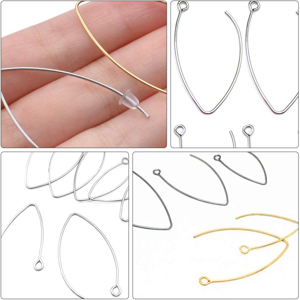 EXCEART V Shape Stainless Steel Ear Wires Earrings Hooks 40 Pieces Hypoallergenic Lightweight Durable DIY Jewelry Making for Women Daily Wear image 3
