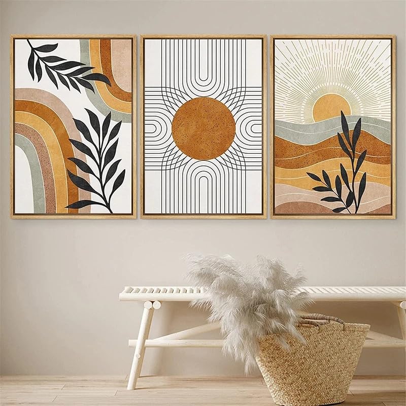Tableau abstrait géométrique design désert moderne grand format 60x80cm