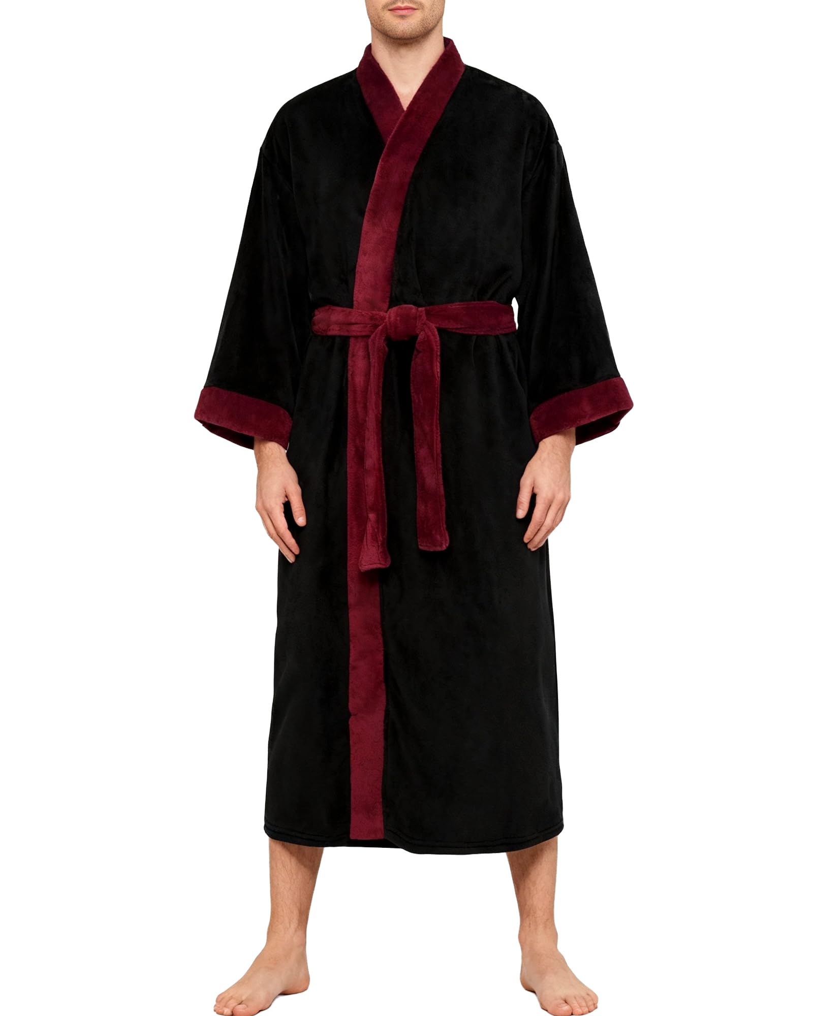 Alexander Del Rossa Men’s Plush Fleece Robe – Warm, Cozy, Winter Lounge Robe with Pockets