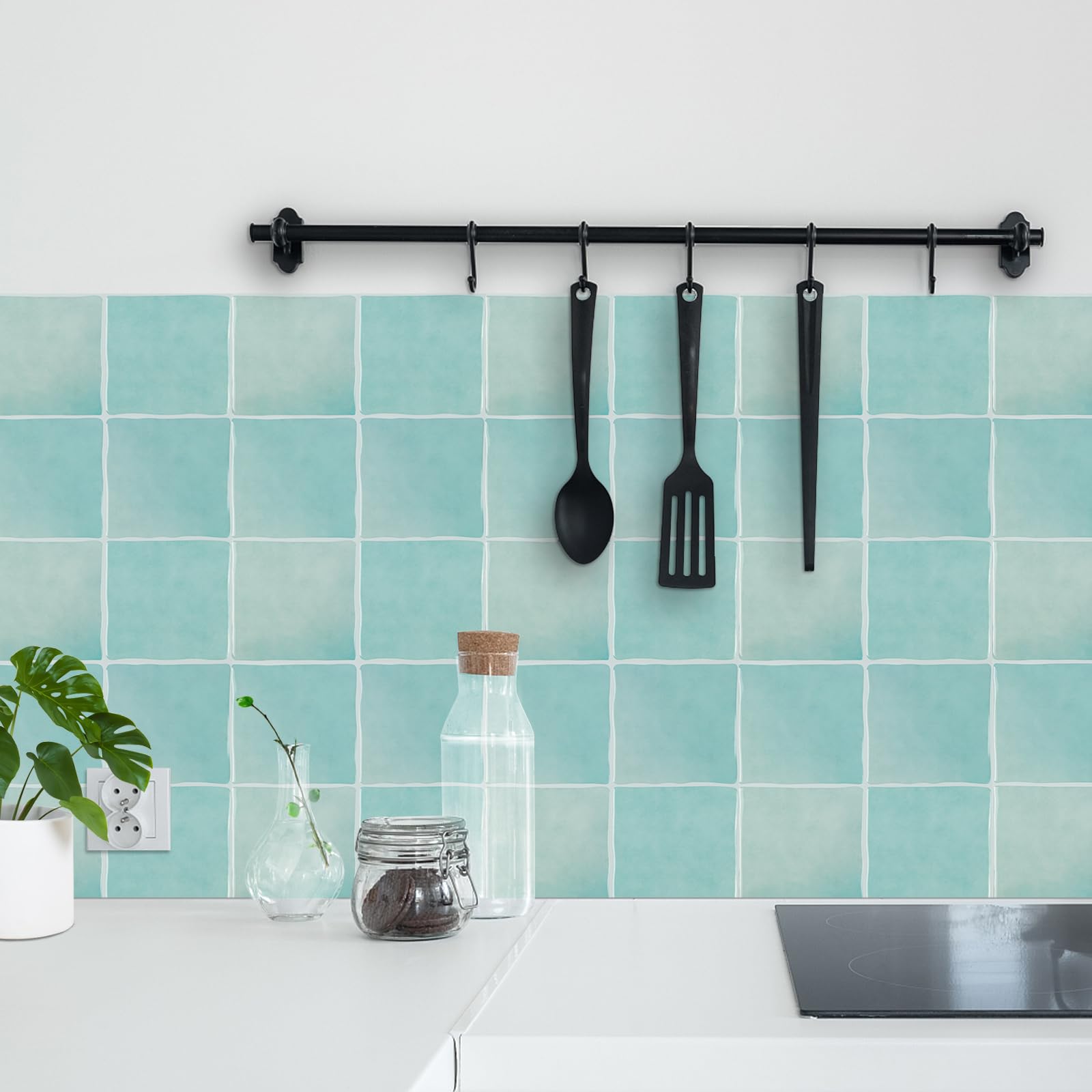 Lot de 10 feuilles de carrelage mural 3D à décoller et à coller pour cuisine et salle de bain 22,9 x 22,9 cm