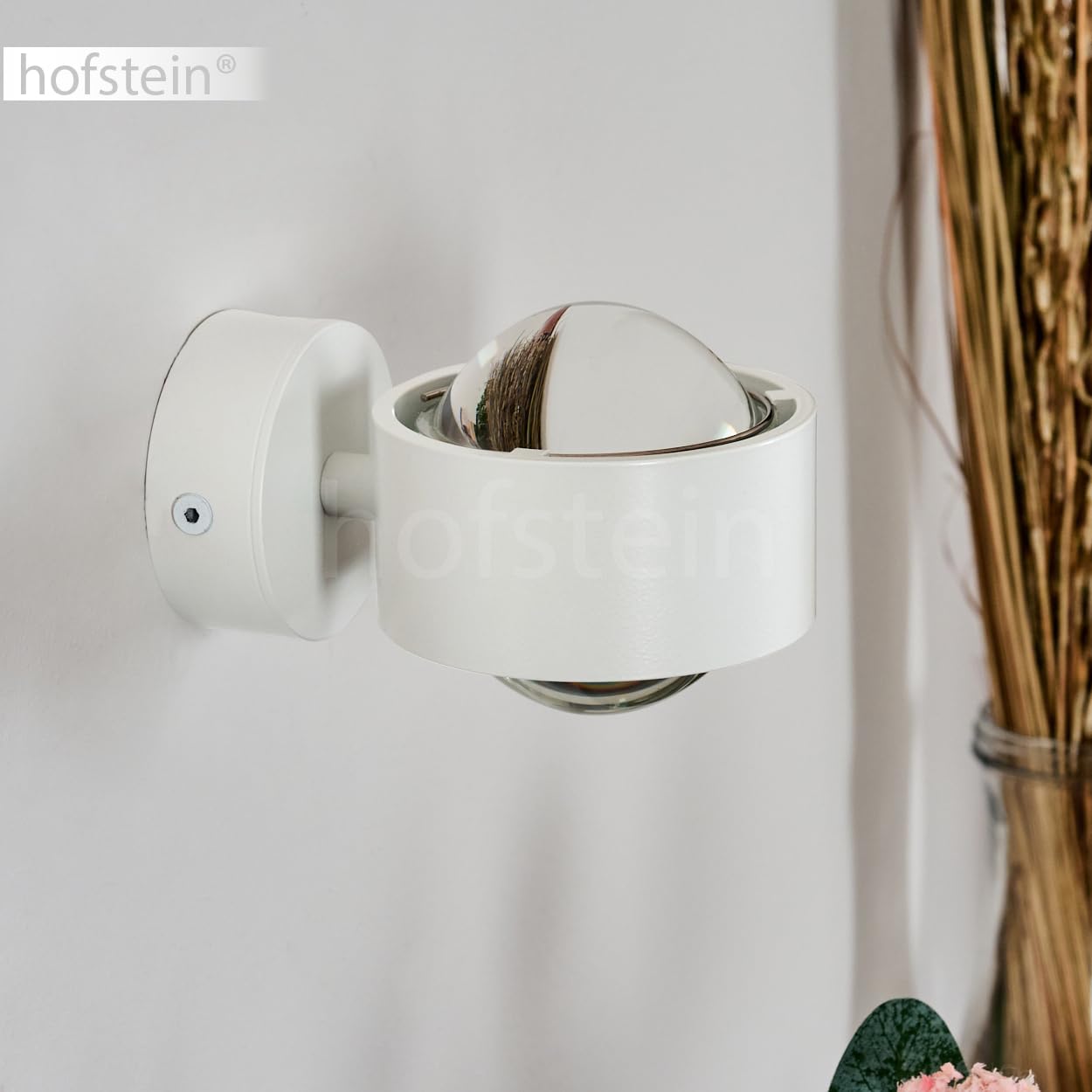 Wandleuchte Sapri, moderner Wandstrahler aus Metall/Glas in Weiß/Klar, Wandspot mit tollem Lichteffekt, Up&Down Leuchte, 1 x G9, ohne Leuchtmittel