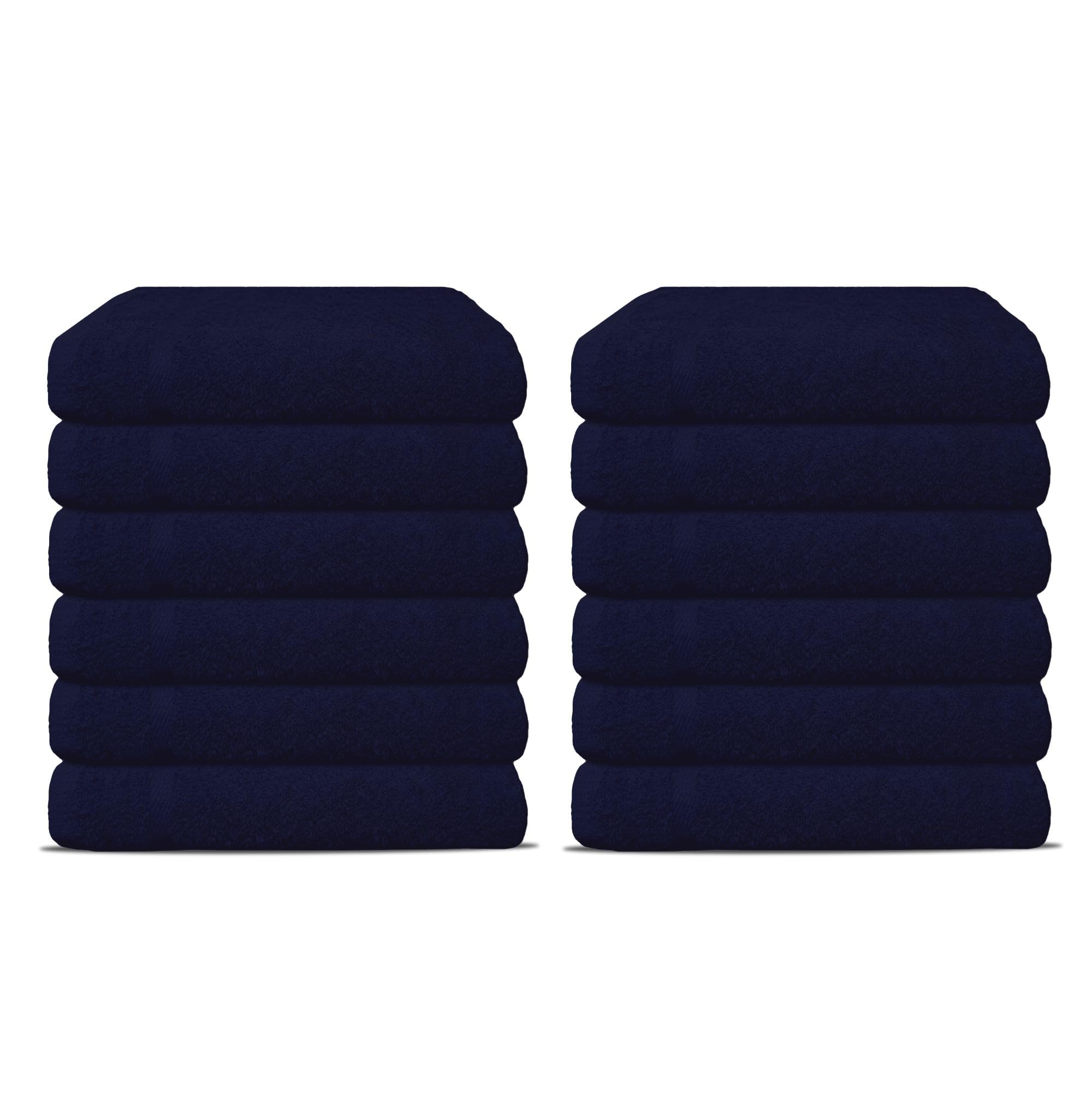 12 Pack Luxury Salon Towels, 100% Ringspun Cotton Comfort, Not Bleach Proof Highly Absorbent Barber Towels (27 x 16) Hair Towel Wrap for Women, Hand,