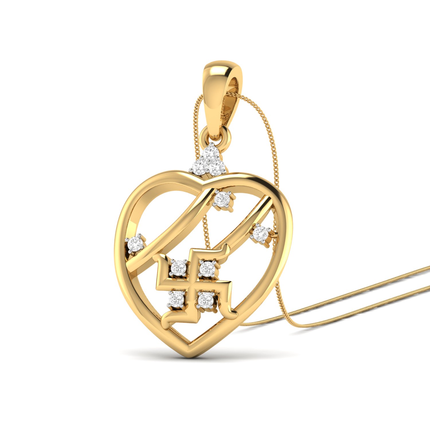 Aucent by PC Jeweller The Zivanka 18KT Yellow Gold and Diamond Pendant-image-15