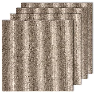 Rehert 24 Tiles/64 sq Ft-Carpet Squares, Carpet Tiles, 0.24" Pile Height, Commercial Carpet Tiles, Non Adhesive Padded, Non-Slip, Easy DIY Installation (20" x 20", Sisal)