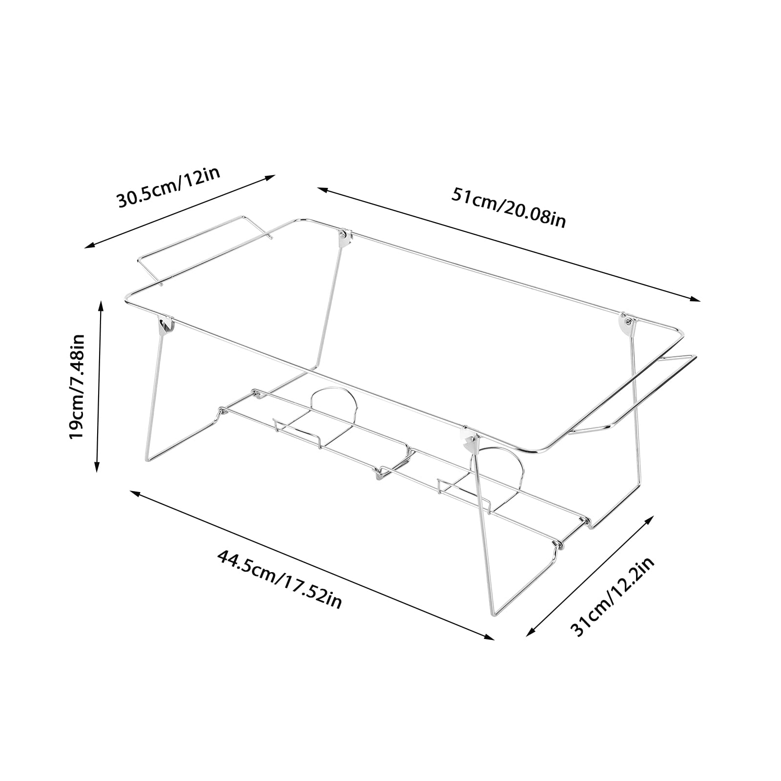 Silencear 12 Pack Buffet Stand Wire Racks, Foldable Chafing Wire Chafing Wire Rack Full Size Buffet Wire Frame Kit for Dish Serving Trays for Home Party, Restaurant, Event Catering Supplies