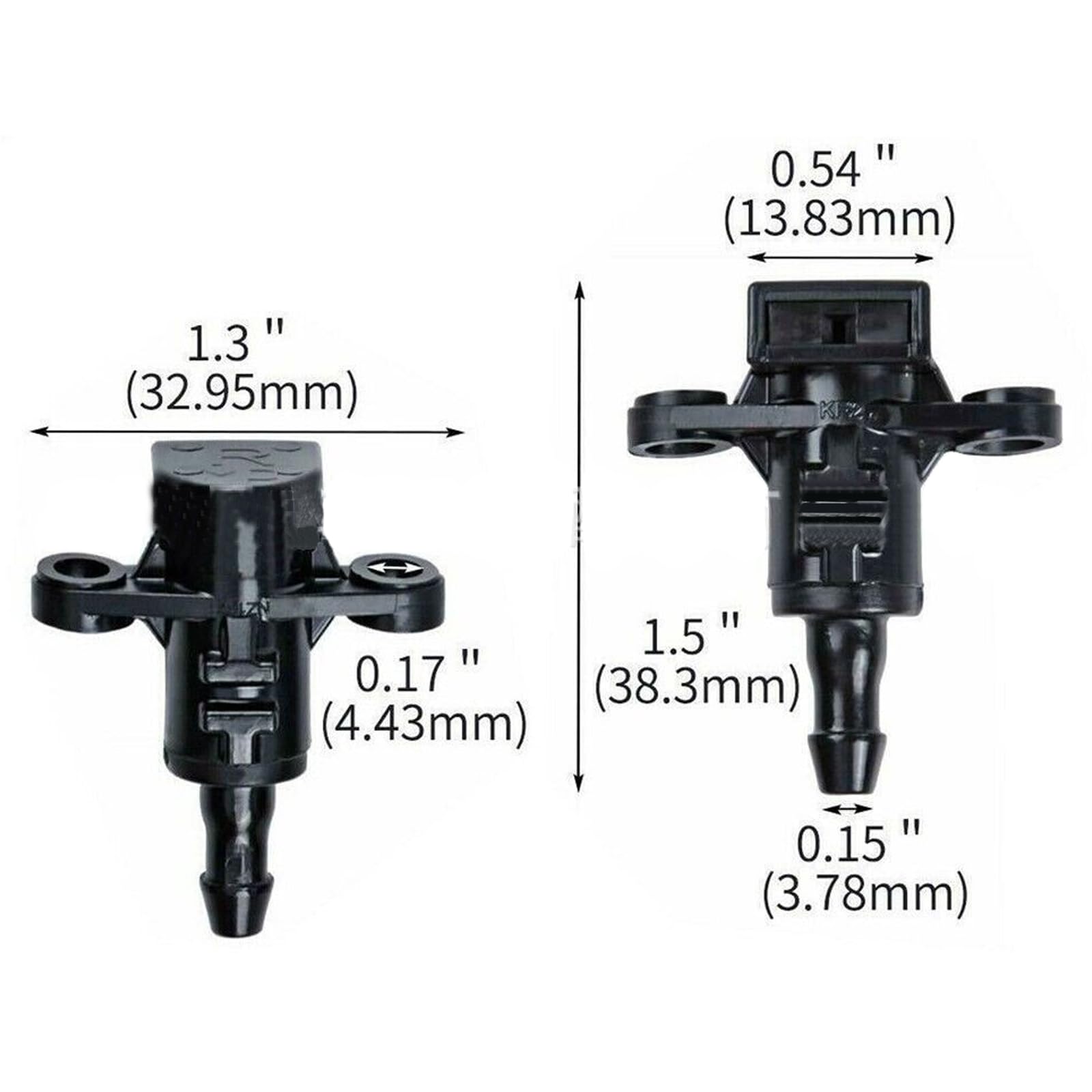 Uggetto Tergicristallo Universale Uggetto Lavavetro Auto Lyqfff - 2 Pezzi Universale - Per Mazda Hyundai - Sostituzione Facile Nozzle Lavavetri - Foto 3