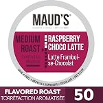 Maud's Raspberry Pochettes de café au chocolat, 50 ct, café au goût de rôti moyen dans des pastilles à usage unique – 100% Arabica Beans, Compatible avec Keurig K Cups Maker