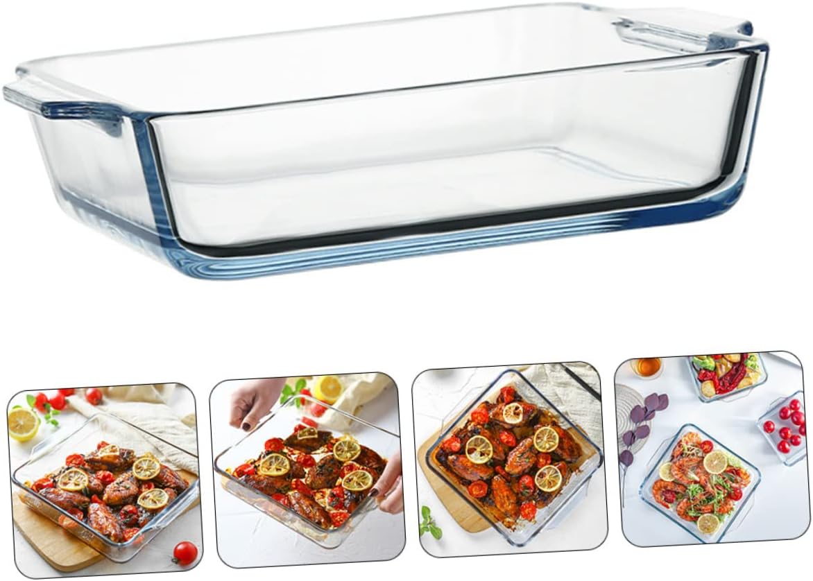 Stoneware Bakeware Pizza Baking Pan Lid Steam Fish Tray Nonstick Glass Baking Dish for Home Cooking