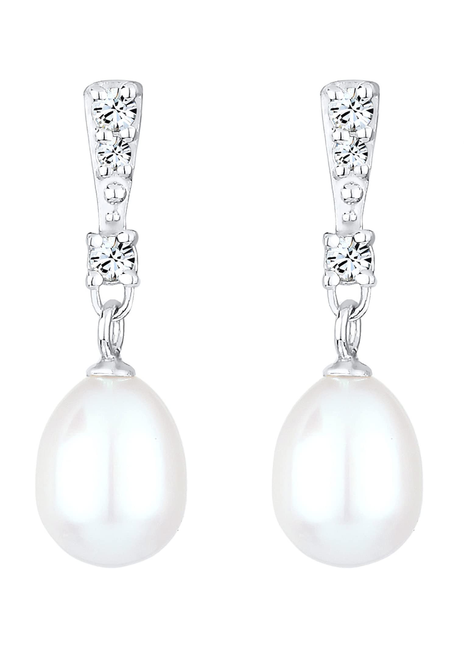 Elli - Pendientes de botón de plata de ley con cristal swarovski