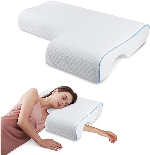 Miniatura 9 de Almohada de memoria arqueada para parejas, almohada de cuello de espuma viscoelástica anticompresión, almohada médica de salud multifunción con